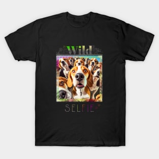 Dog Beagles Wild Nature Funny Happy Humor Photo Selfie T-Shirt